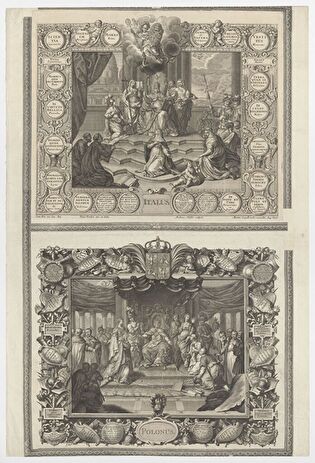 Italus and Polonus, chart 3 and 7 from the series “Laconicum Europae Speculum”